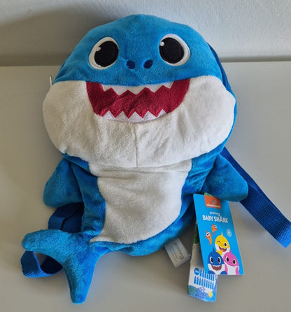 Baby Shark Rugzak Blauw – Pluche Kinder Rugtas – Peuter Rugzak Jongens – Nickelodeon Speelgoed